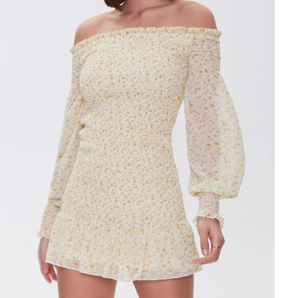 Floral Off the Shoulder Mini Dress